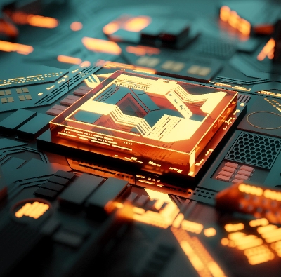 orange computer chip