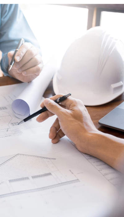 Engineer architect design team working on construction project concept Engineer architect design team working on construction project concept