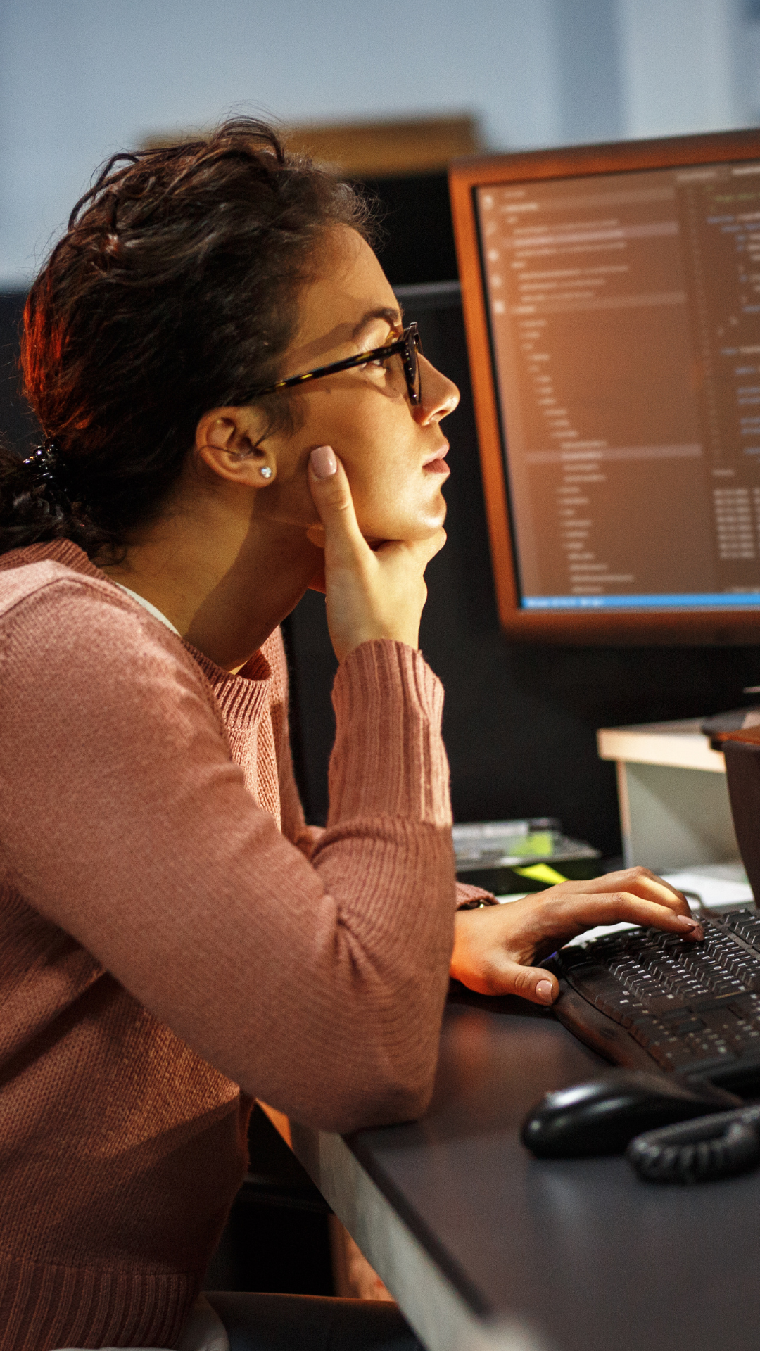 Student at computer